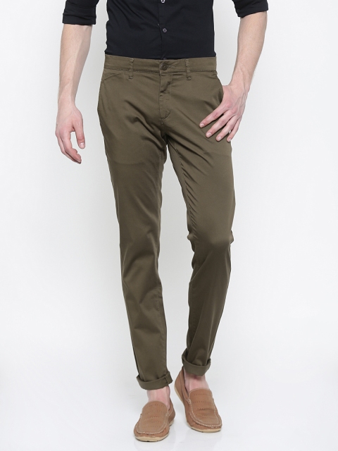 

Flying Machine Men Brown Solid Slim Tapered Fit Chinos