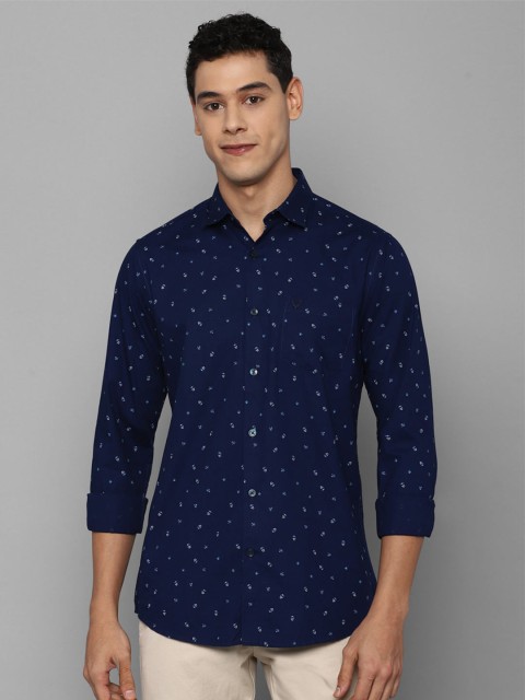

Allen Solly Men Navy Blue Slim Fit Printed Casual Shirt