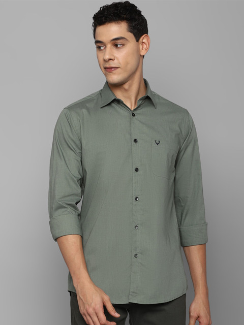 

Allen Solly Men Moss Green Solid Slim Fit Casual Shirt