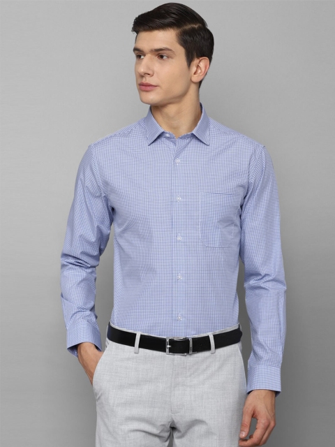 

Louis Philippe Men Blue Slim Fit Micro Checks Checked Formal Shirt