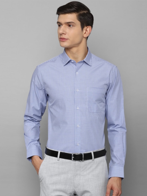 

Louis Philippe Men Blue Slim Fit Micro Checks Checked Formal Shirt