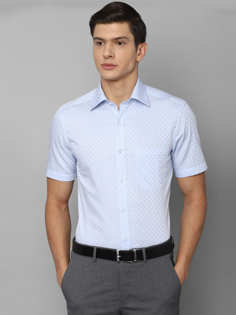 

Louis Philippe Men Blue Printed Formal Shirt