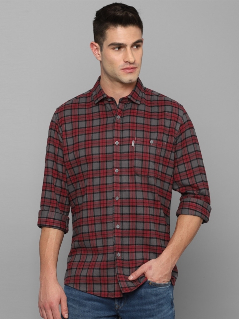 

Louis Philippe Jeans Men Grey Slim Fit Tartan Checks Checked Casual Shirt