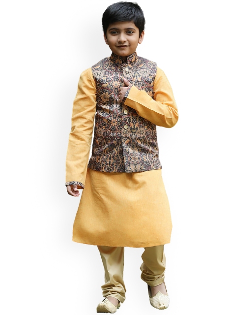 

Manyavar Boys Orange Kurti with Pyjamas