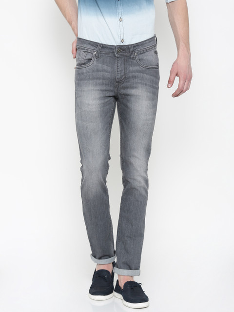 

Flying Machine Men Grey Skinny JAckson Fit Stretchable Jeans