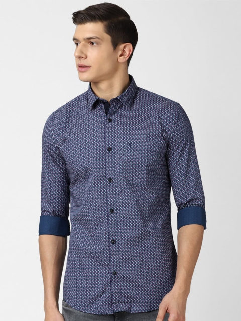 

Van Heusen Sport Men Navy Blue Slim Fit Printed Casual Shirt