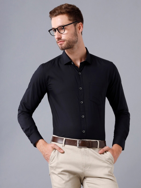 

YOVISH Men Black Smart Slim Fit Casual Shirt with chest pocket