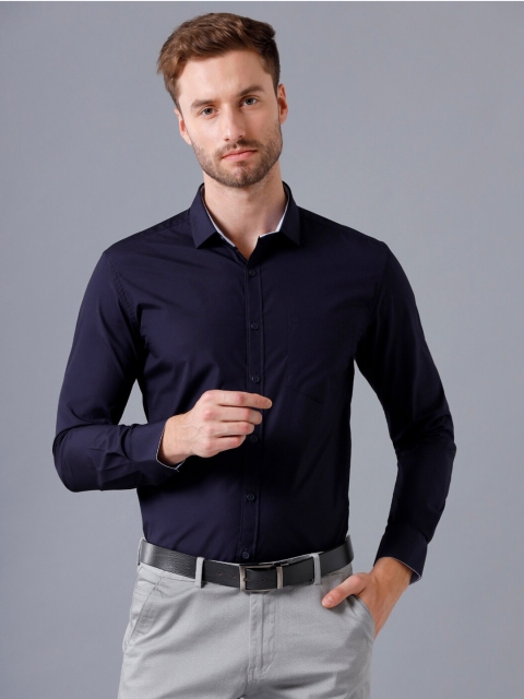 

YOVISH Men Navy Blue Smart Slim Fit Casual Shirt