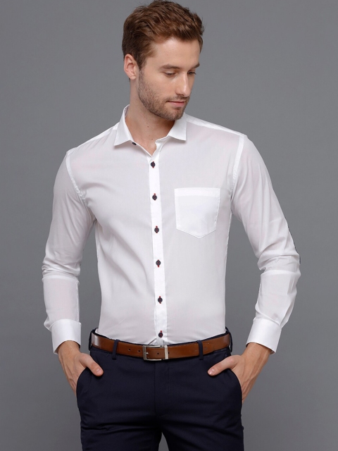 

YOVISH Men White Smart Slim Fit Casual Shirt