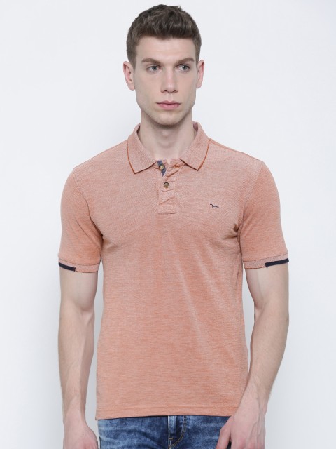 

Flying Machine Men Rust Red Polo Collar T-shirt, Na