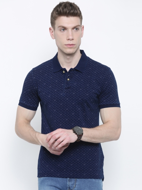 

Flying Machine Men Navy Printed Polo T-shirt, Navy blue