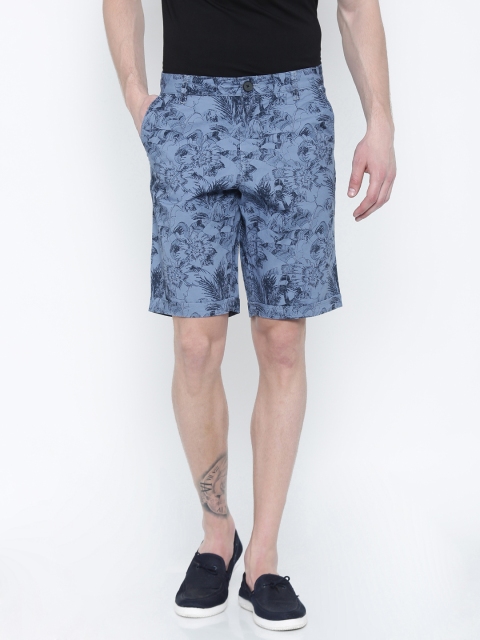 

Flying Machine Men Blue & Black Printed Chino Trousers