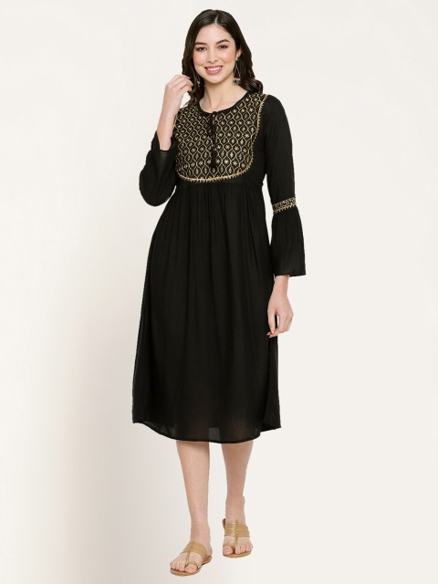 

Miaz Lifestyle Black Midi Dress
