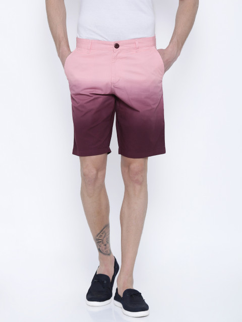 

Flying Machine Men Pink & Burgundy Ombre Chino Shorts