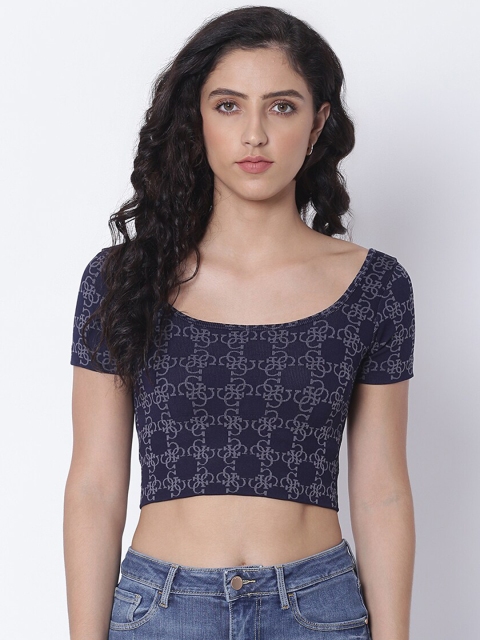 

GUESS Blue Print Crop Top