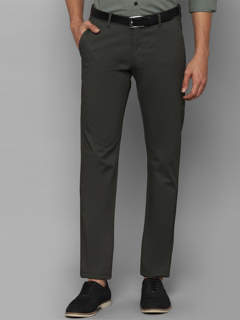 

Allen Solly Men Olive Green Slim Fit Trousers 97% Cotton
