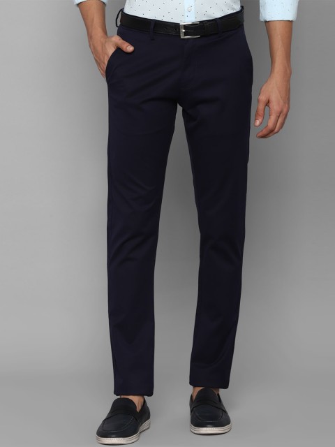 

Allen Solly Men Navy Blue Slim Fit Trousers 98% Cotton