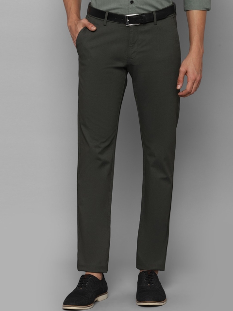 

Allen Solly Men Olive Green Slim Fit Trousers 97% Cotton