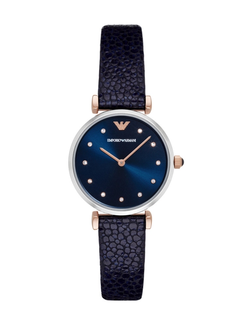 

Emporio Armani Women Navy Embellished Analogue Watch AR1989-2T, Navy blue