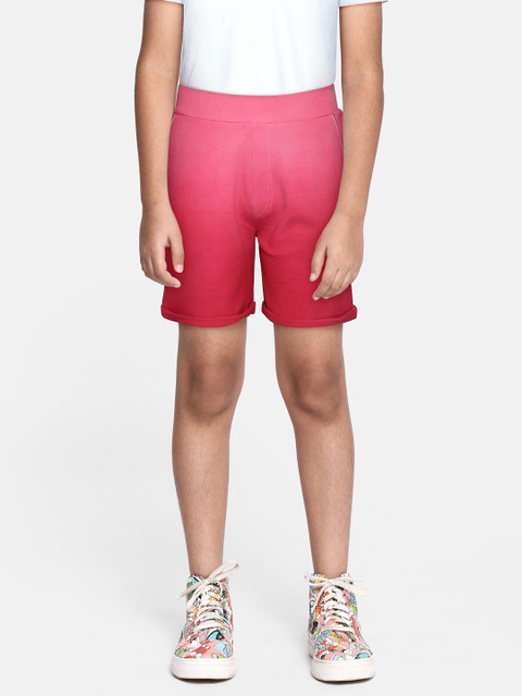 

GOJI Unisex Kids Pink Ombre Washed Shorts