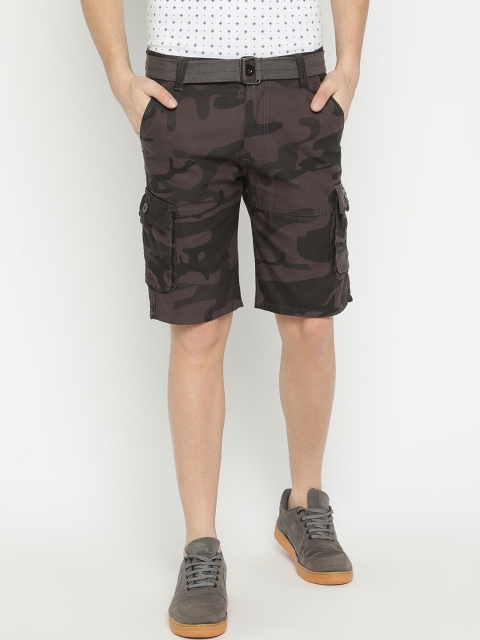 

V2 Value & Variety Men Grey Camouflage Printed Cargo Shorts, Brown