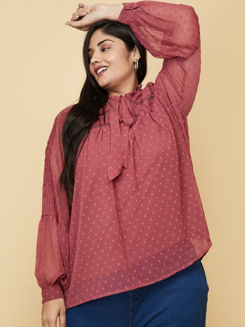 

max Pink Tie-Up Neck Top