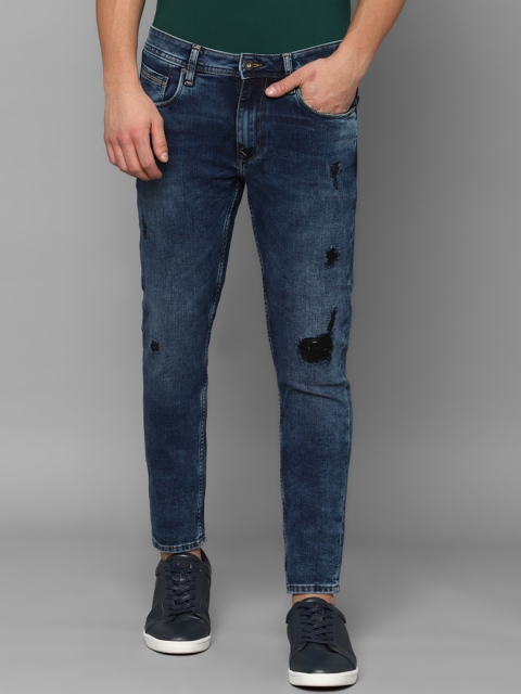 

Louis Philippe Jeans Men Navy Blue Mildly Distressed Light Fade Jeans
