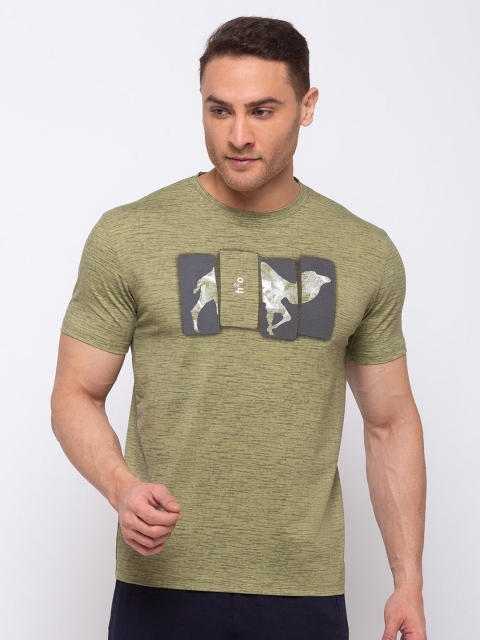 

Status Quo Men Green Typography Printed Applique T-shirt