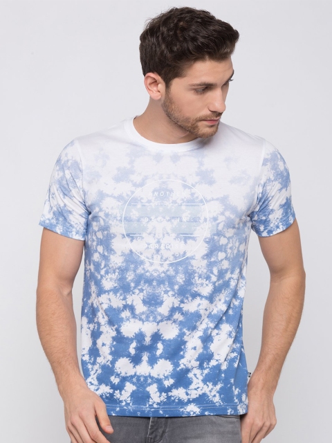 

Status Quo Men Blue Dyed Raw Edge T-shirt