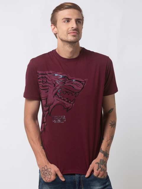 

Status Quo Men Maroon Typography Printed T-shirt