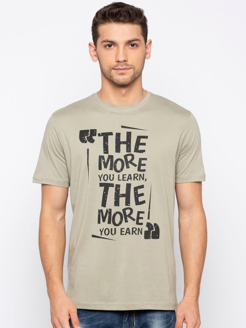 

Status Quo Men Green Typography Printed T-shirt