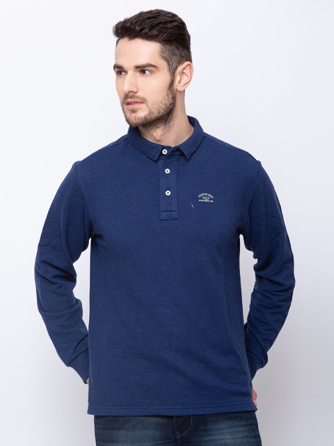 

Status Quo Men Blue Polo Collar Applique T-shirt