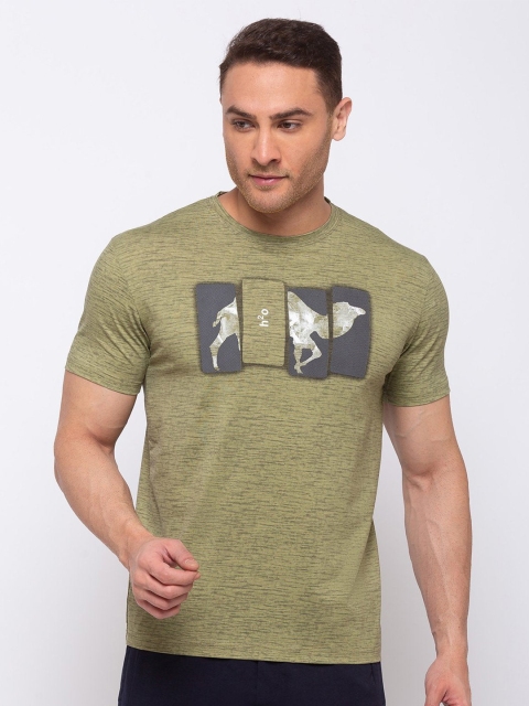 

Status Quo Men Green Typography Printed Applique T-shirt