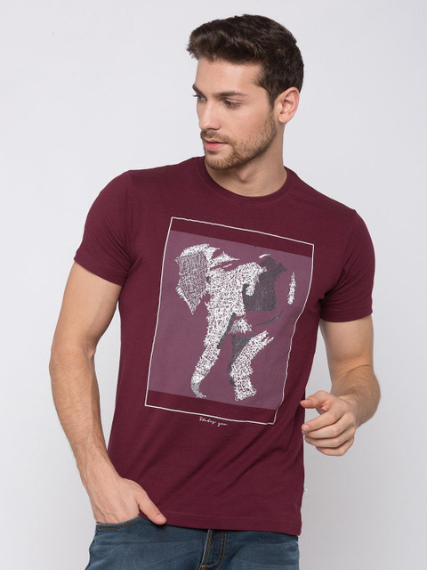 

Status Quo Men Maroon Printed T-shirt