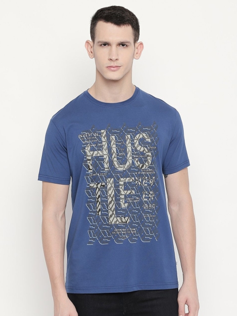 

Status Quo Men Blue Typography Printed T-shirt