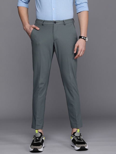 

Louis Philippe Ath.Work Men Blue Comfort Tapered Fit Low-Rise Regular Trousers