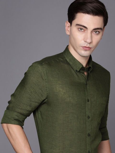 

Louis Philippe Men Green Golf Leisure Classic Slim Fit Linen Casual Shirt