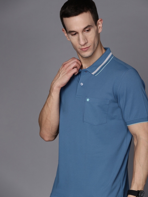 

Louis Philippe Men Blue Polo Collar T-shirt