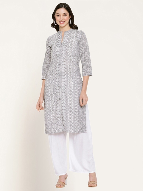 

Miaz Lifestyle Grey Embellished Maxi Dress