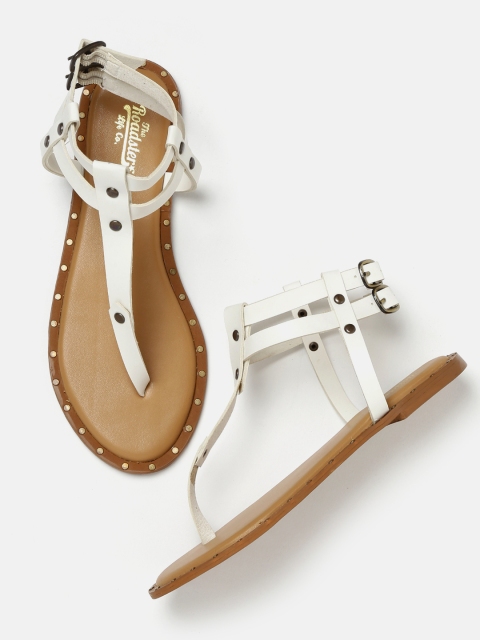 

Roadster Women White T-Strap Flats