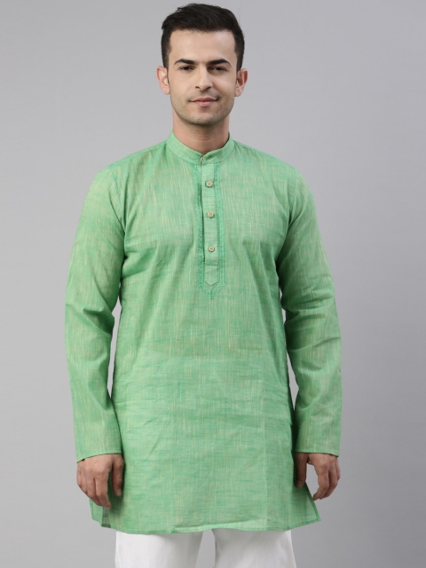 

TATTVA Men Green Thread Work Kurta