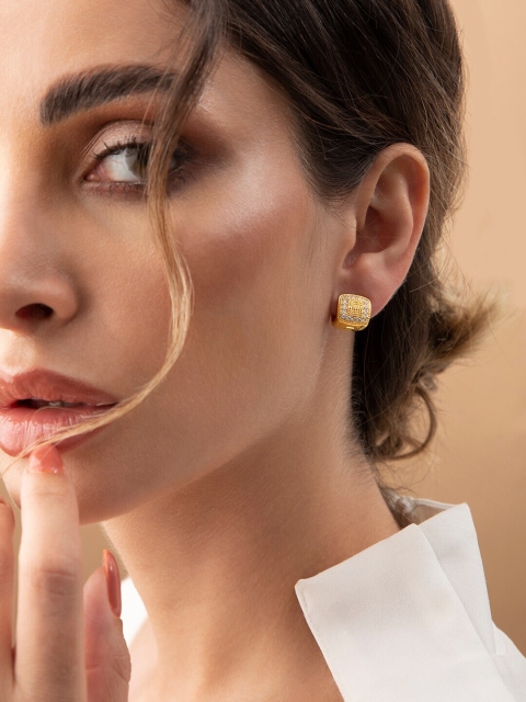 

Rubans Voguish Gold-Toned Classic Studs Earrings