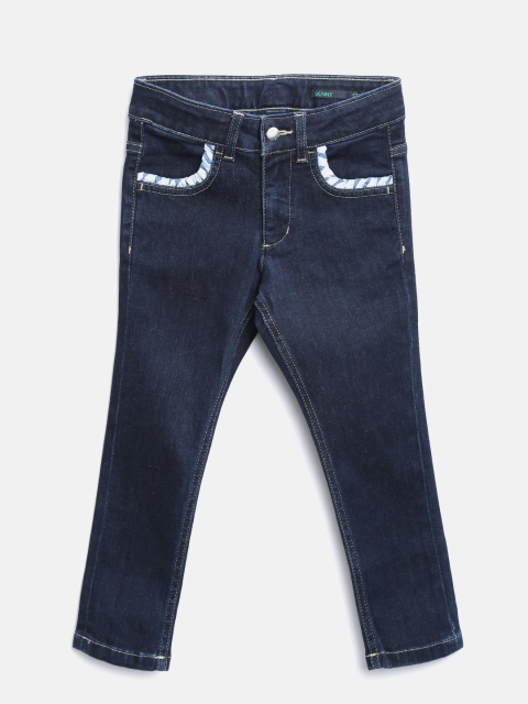 

United Colors of Benetton Girls Navy Skinny Fit Stretchable Jeans, Navy blue