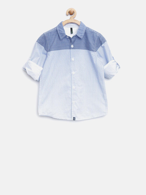 

United Colors of Benetton Boys Blue Striped Shirt