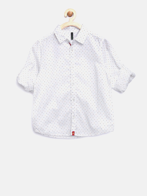 

United Colors of Benetton Boys Off-White Printed Shirt
