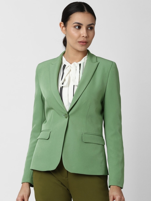 

Van Heusen Woman Green Solid Single-Breasted Formal Blazer