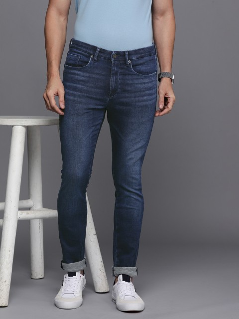 

Louis Philippe Jeans Men Navy Blue Slim Fit Light Fade Stretchable Jeans