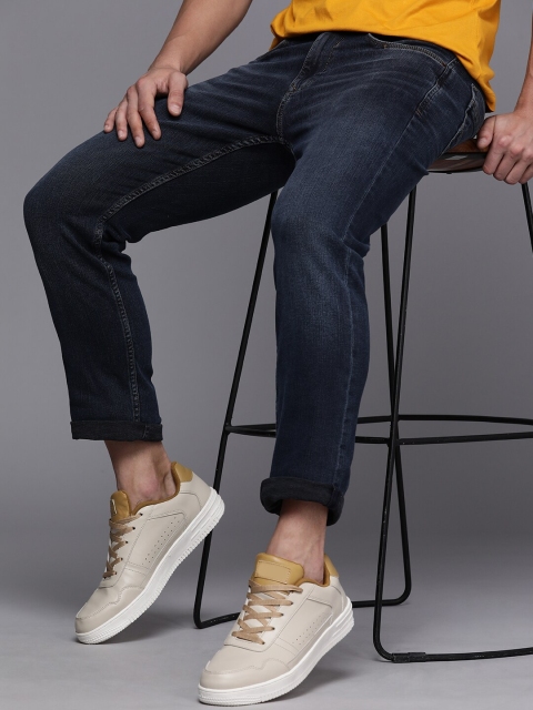 

Louis Philippe Jeans Men Navy Blue Slim Fit Mid-Rise Light Fade Stretchable Jeans