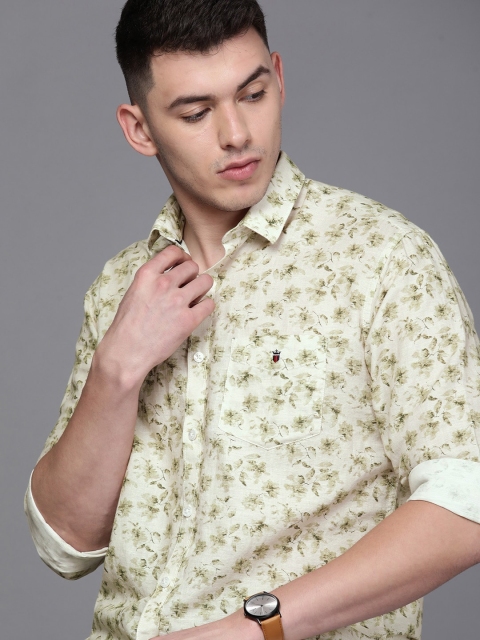 

Louis Philippe Sport Men Olive Green Slim Fit Floral Opaque Printed Casual Shirt