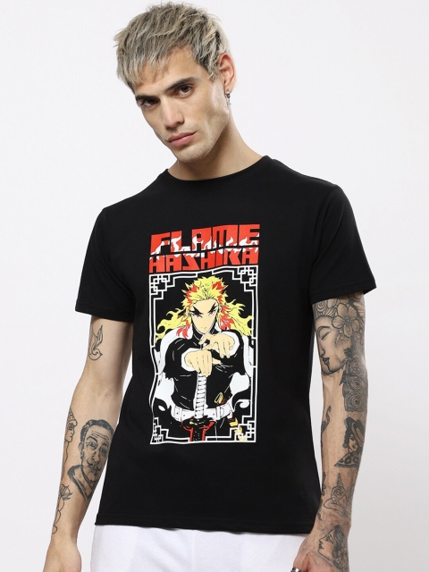 

Bewakoof Men Black Typography Printed Applique T-shirt